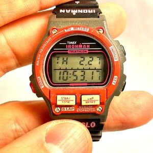 RARE Timex Ironman Triathlon Ladies/Womens/Unisex Watch Red INDIGLO Vintage